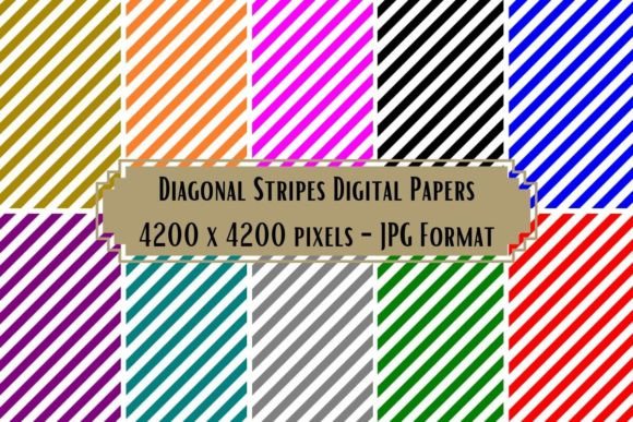 Download Diagonal Stripes Digital Papers - Premium Bundle