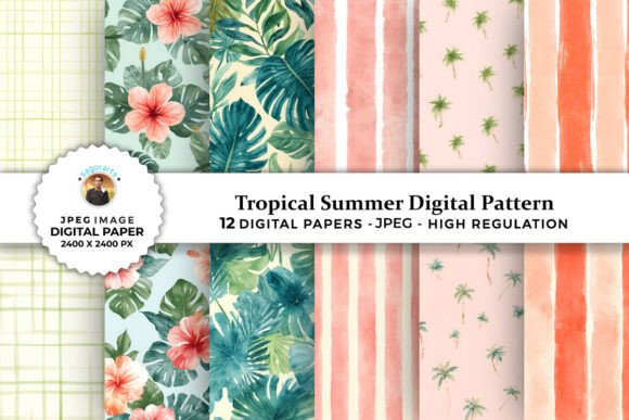 Download Tropical Summer Digital Patterns - Digital patterns Collection