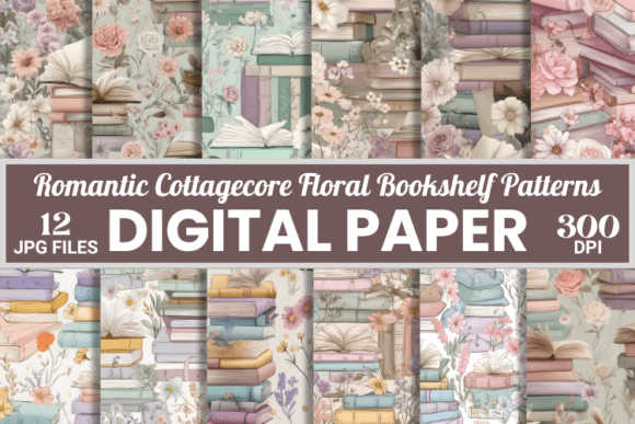 Download Romantic Cottagecore Floral Book Pattern - Floral Collection