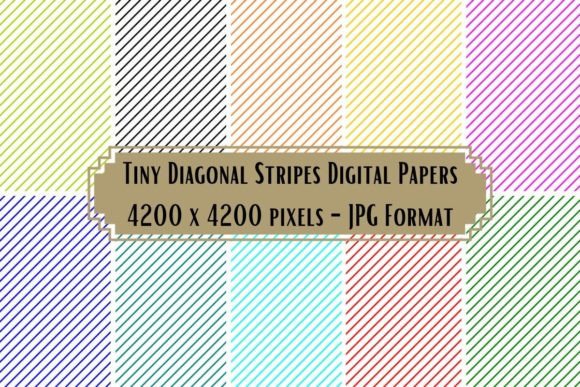 Download Tiny Diagonal Stripes Digital Papers - Premium Bundle