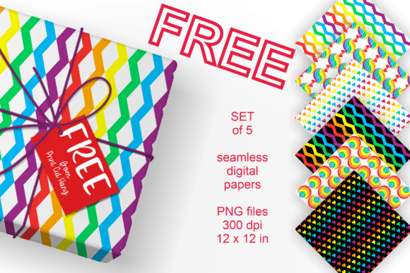 Download Free Pride Rainbow Papers - Set of 6 PNG - Premium Resources