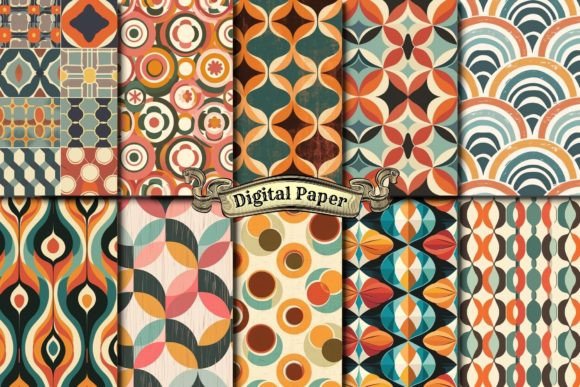 Download Retro Digital Paper - Retro Collection